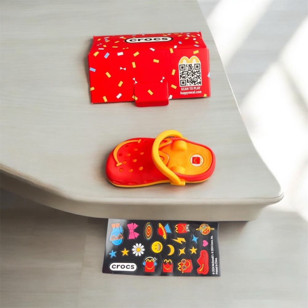 NEW In Box McDonald’s x Crocs Happy Meal Toy Bag Charm 2024 Golden Arches